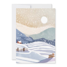 パステルウォーターカラーウィンターヒルズ