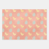 パステルウォーターカラーエッグバニーイースターメリー ラッピングペーパーシート (正面2)