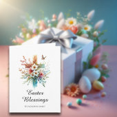 パステルウォーターカラーエレガントクロスクリスチャン復活祭 カード