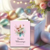 パステルウォーターカラーエレガントクロスクリスチャン復活祭 カード