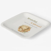 パステルウォーターカラーエレガントターキーミールサンクスギビング ペーパープレート (傾斜あり)