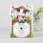 パステルウォーターカラーカウズ誕生日 招待状 (スタンド正面)