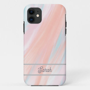 パステルウォーターカラーカスタマイズ可能な電話ケース iPhone 11 ケース