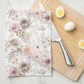 パステルウォーターカラーカラフルバラ キッチンタオル (四つ折り)