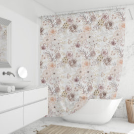 パステルウォーターカラーカラフルバラ シャワーカーテン