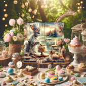 パステルウォーターカラーキュートカントリーシェフバニーイースター シーズンカード