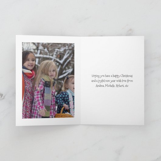 パステルウォーターカラークリスマスウィンターホリデーフォト シーズンカード (内部)