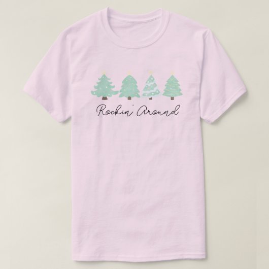 パステルウォーターカラークリスマスツリーユニセックスTシャツ Tシャツ (デザイン正面)