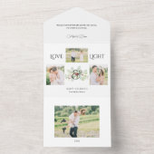 パステルウォーターカラークリスマスフローラ3 – 写真 オールインワン招待状 (内側)