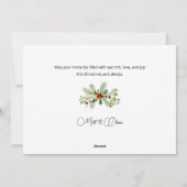 パステルウォーターカラークリスマスフローラ3 – 写真 シーズンカード (裏面)