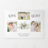 パステルウォーターカラークリスマスフローラ3 – 写真 三つ折りクリスマスカード (カバー)