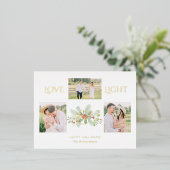 パステルウォーターカラークリスマスフローラ3 – 写真 箔シーズンポストカード (立ち正面)