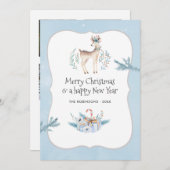 パステルウォーターカラークリスマスホリデーフォトコラージュ シーズンカード (正面/裏面)