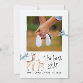 パステルウォーターカラークリスマス冬のベビー期待 案内状