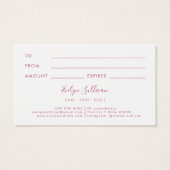 パステルウォーターカラーグリッターギフトカード (裏面)