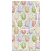 パステルウォーターカラーグリッタールックイースターバニー&エッグス スモールペーパーバッグ (裏面)