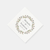 パステルウォーターカラーグリーン結婚リー スタンダードカクテルナプキン (角)