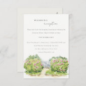 パステルウォーターカラーコテージ庭園の結婚式披露宴 エンクロージャーカード (正面/裏面)