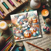 パステルウォーターカラーシェフバニーイースタートリート シーズンカード