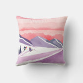 パステルウォーターカラースキーマウンテンサンセット クッション (裏面)