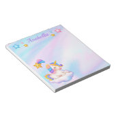 パステルウォーターカラースターズアンドベビーユニコーン ノートパッド (アングル)