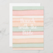 パステルウォーターカラーストライプブライダルシャワー 招待状 (正面/裏面)
