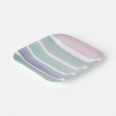 パステルウォーターカラーストライプ ペーパープレート (傾斜あり)