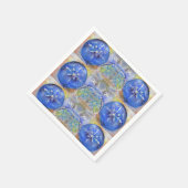 パステルウォーターカラースノーフレーク スタンダードカクテルナプキン (角)