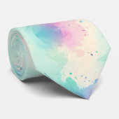 パステルウォーターカラースプラッシュ芸術的抽象芸術予測できな ネクタイ (ロール)