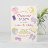 パステルウォーターカラースリープバー誕生日招待状 招待状 (スタンド正面)