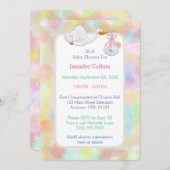 パステルウォーターカラーズストークとバンドル赤ちゃんシャワー 招待状 (正面/裏面)