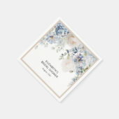 パステルウォーターカラーダスティブルーフローラブライダルシャワー スタンダードカクテルナプキン (角)