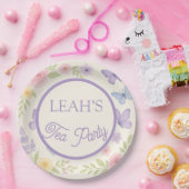 パステルウォーターカラーティーパーティーフローラ誕生日プレート ペーパープレート (パーティー)