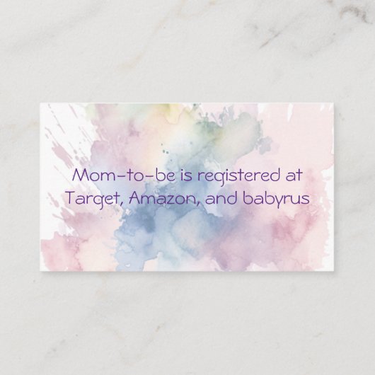 パステルウォーターカラードラゴンガールベビーレジストリ エンクロージャーカード (裏面)