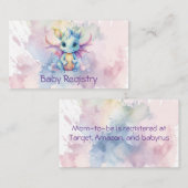 パステルウォーターカラードラゴンガールベビーレジストリ エンクロージャーカード (正面/裏面)