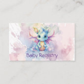 パステルウォーターカラードラゴンガールベビーレジストリ エンクロージャーカード (正面)