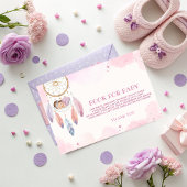 パステルウォーターカラードリームキャッチャー赤ちゃんシャワー エンクロージャーカード