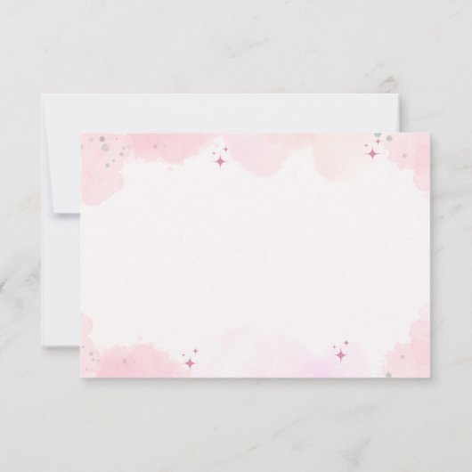 パステルウォーターカラードリームキャッチャー赤ちゃんシャワー サンキューカード (裏面)