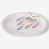 パステルウォーターカラードリームキャッチャー赤ちゃんシャワー ペーパープレート (アングル)