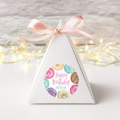 パステルウォーターカラードーナツパーソナライズされた誕生日 ラウンドシール