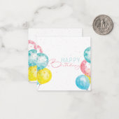 パステルウォーターカラーハッピーバースデーブライトビューティフル ノートカード (正面/裏面インサイチュ)