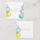 パステルウォーターカラーハッピーバースデーブライトビューティフル ノートカード (正面/裏面)