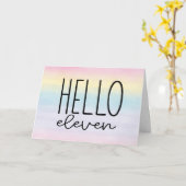 パステルウォーターカラーハロー11 - 11誕生日 カード (黄色い花)