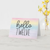 パステルウォーターカラーハロー12 - 12誕生日 カード (黄色い花)