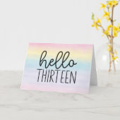 パステルウォーターカラーハロー13 - 13誕生日 カード (黄色い花)