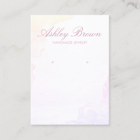 パステルウォーターカラーハンドメイドジュエリーイヤリングディスプレイ 名刺 (正面)