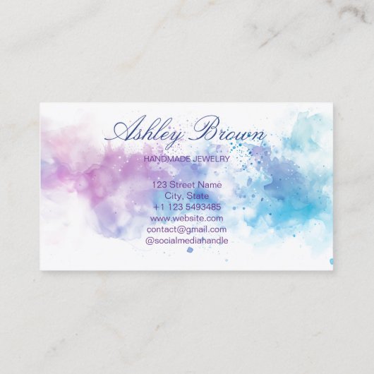 パステルウォーターカラーハンドメイドジュエリー 名刺 (裏面)