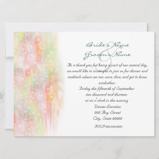 パステルウォーターカラーハートのリハーサルディナー招待状 招待状