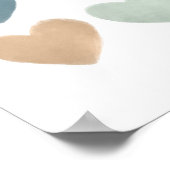 パステルウォーターカラーハート子供部屋ポスター ポスター (角)