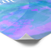 パステルウォーターカラーバタフライパーソナライズされたパーティーアート ポスター (角)